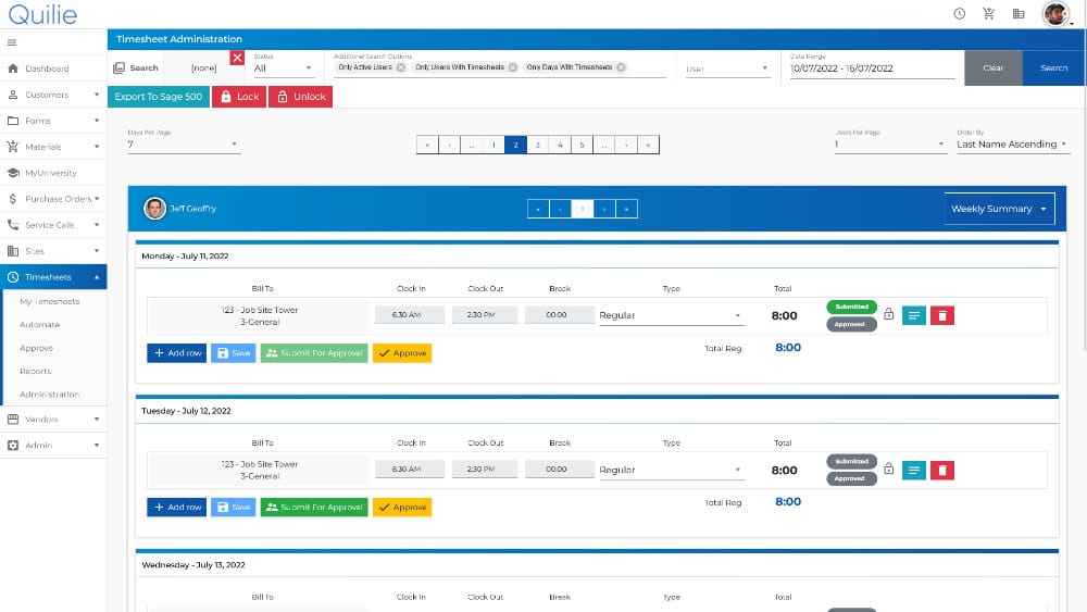 Quilie-Timesheets