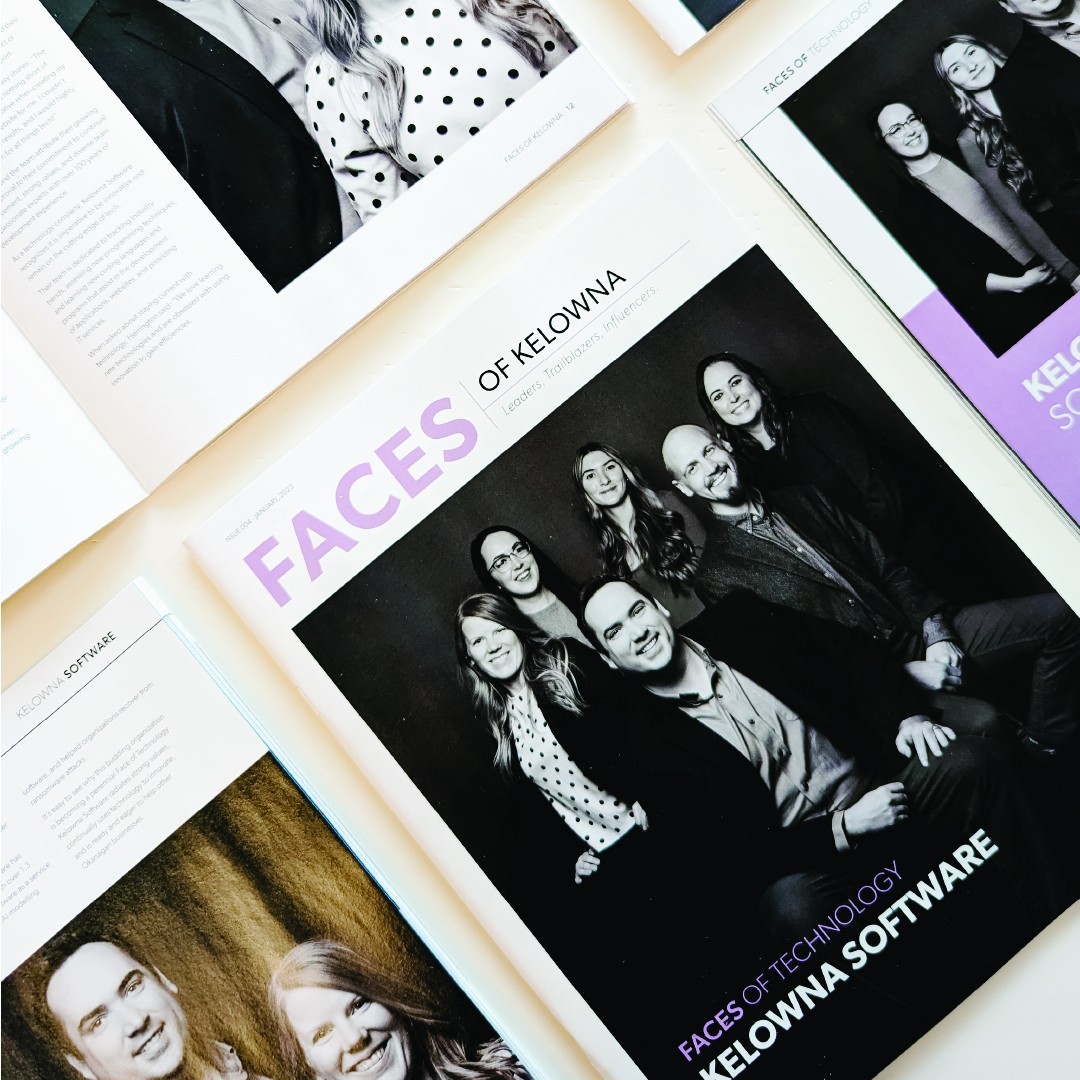 Faces of Technology magazine cover in Kelowna, British Columbia