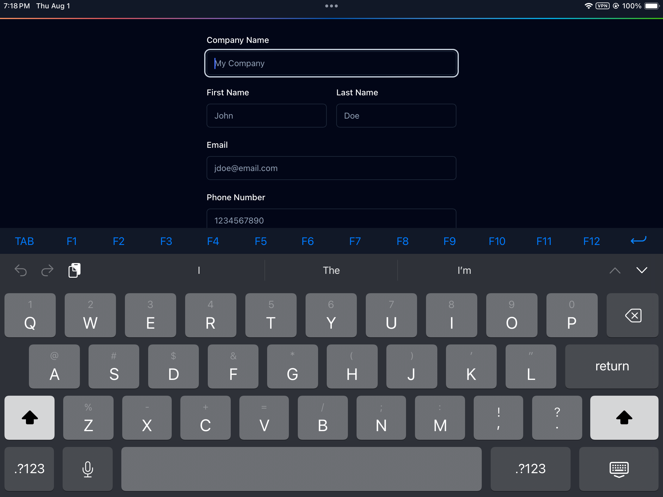 FKeys App | Tablet Keyboard