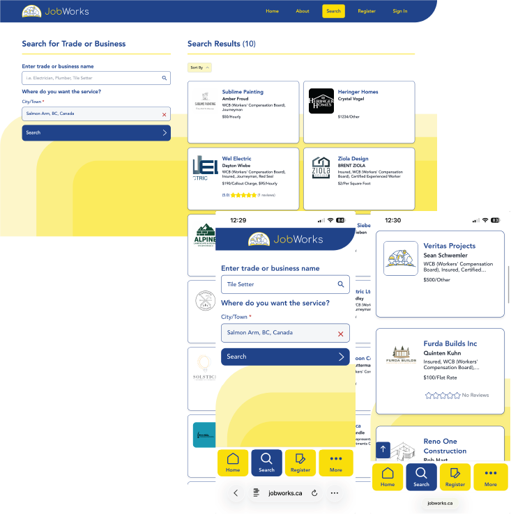 JobWorks Web App | Designed and built by Kelowna Software
